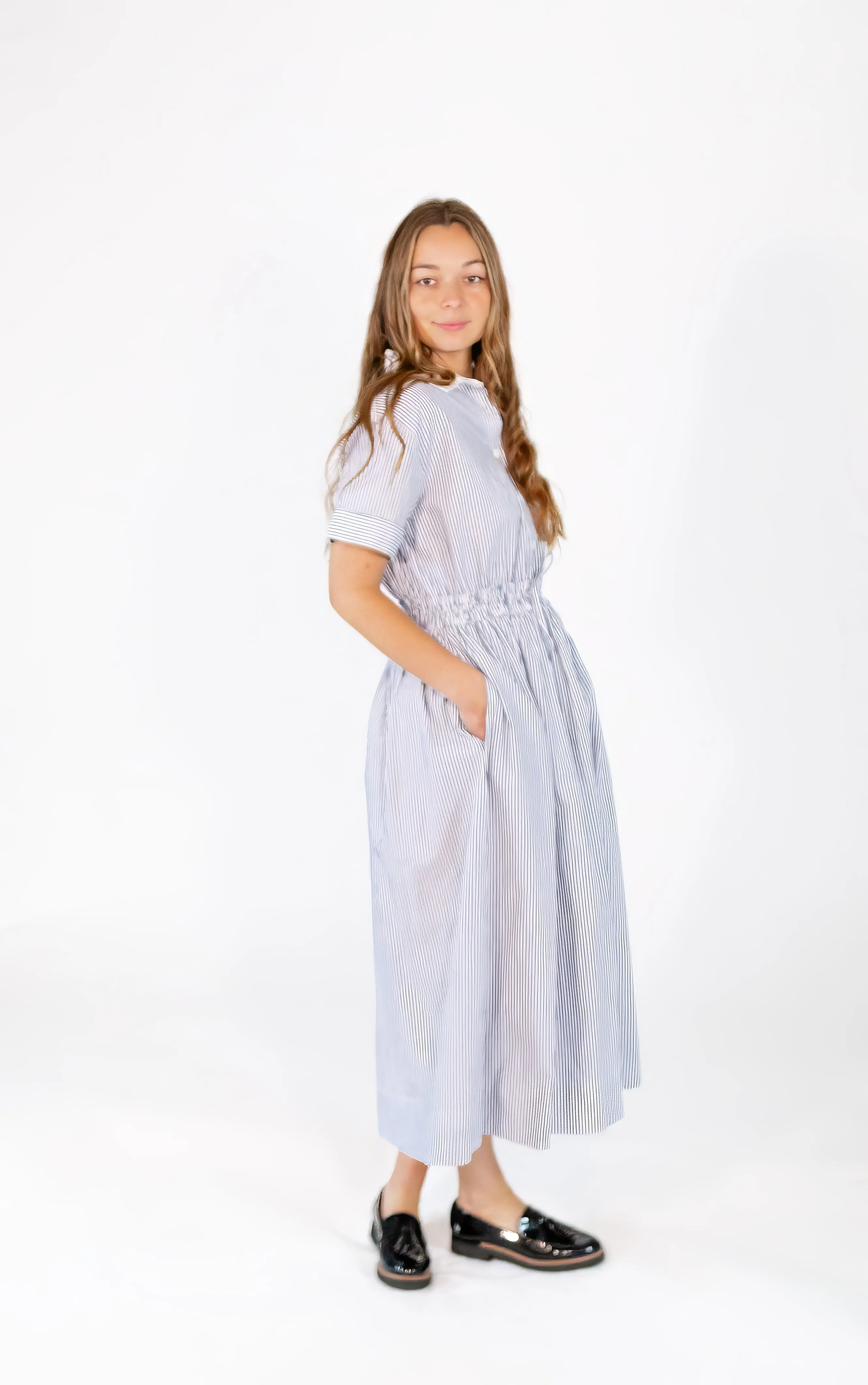 Blanc Striped Midi Dress