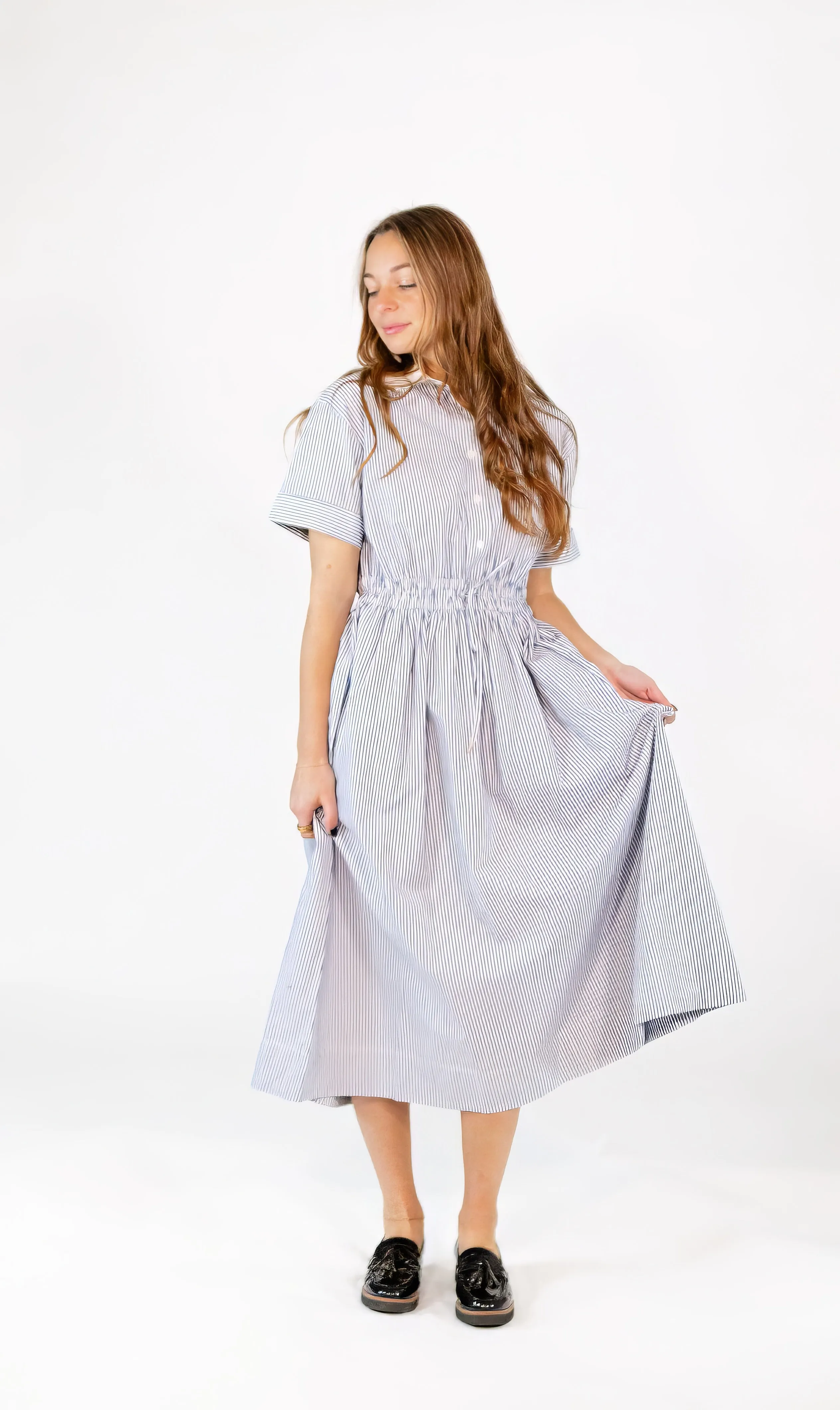 Blanc Striped Midi Dress