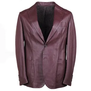 Rifugio Burgundy Deerskin Leather Blazer