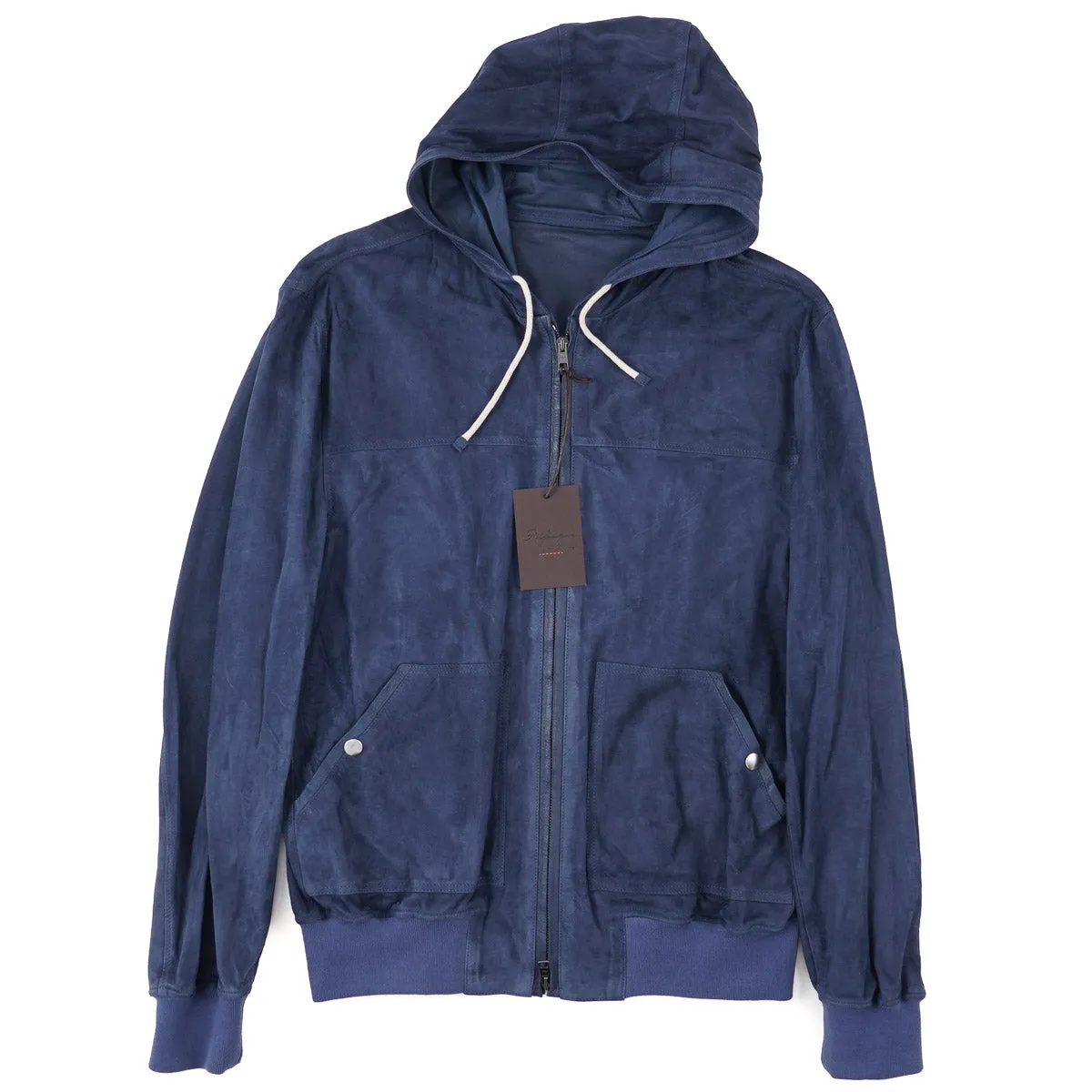 Rifugio Hooded Lambskin Suede Jacket
