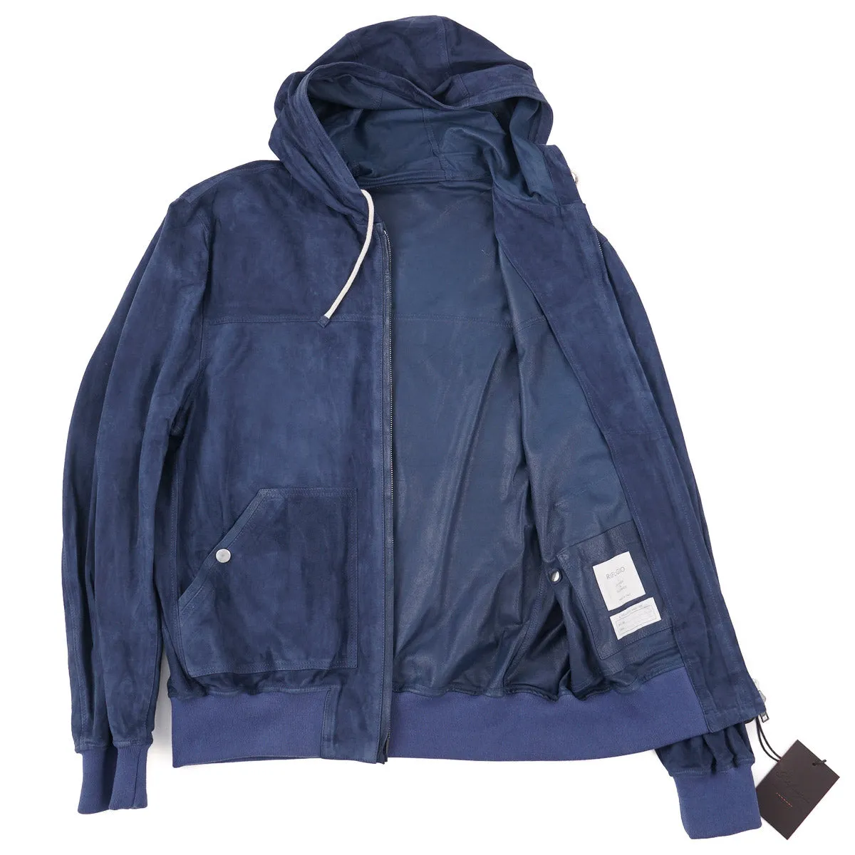 Rifugio Hooded Lambskin Suede Jacket