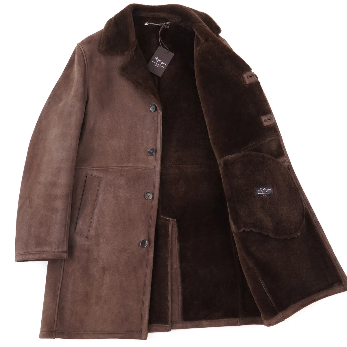Rifugio Plush Shearling Leather Overcoat