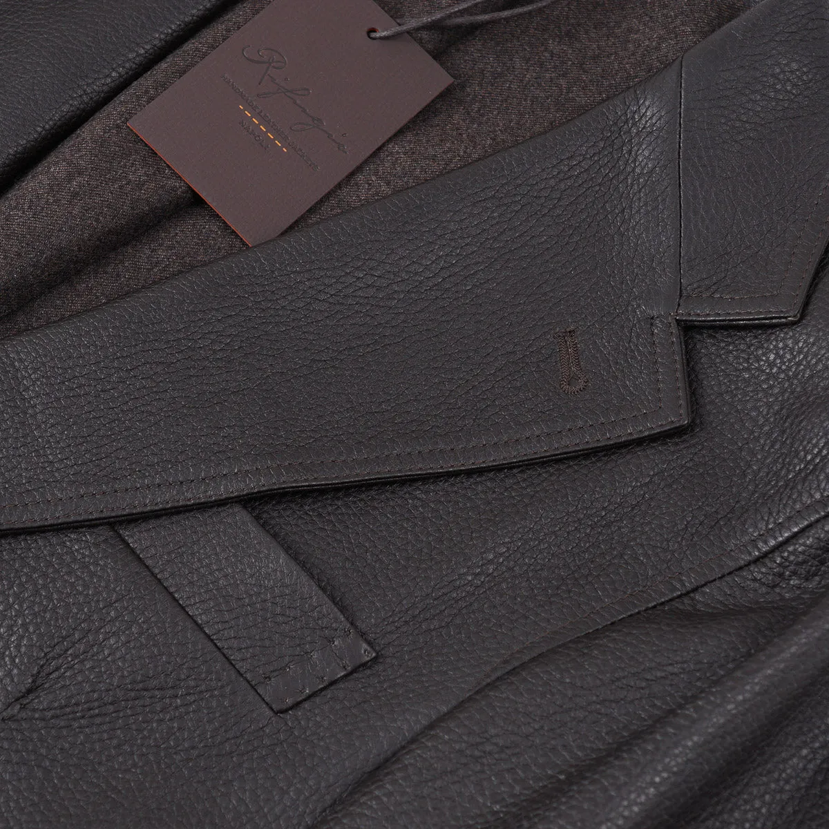 Rifugio Wool-Lined Deerskin Leather Blazer