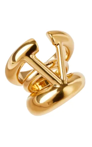V Logo Signature Ring